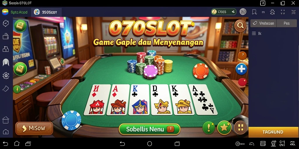 Tampilan gameplay seru dalam game Gaple 070SLOT.