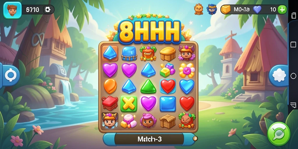 Tampilan menakjubkan dari gameplay 8HHH yang penuh warna.
