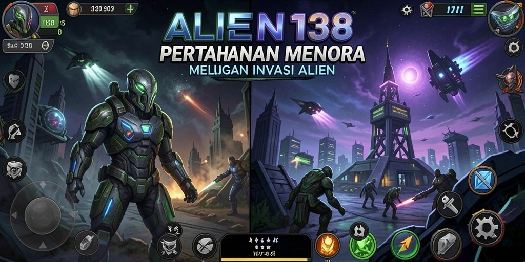 Screenshot utama yang menampilkan gameplay Tower Defense yang mendebarkan.