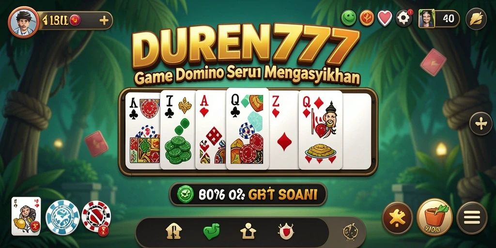 Screenshot DUREN777 menampilkan aksi seru dalam permainan Domino.