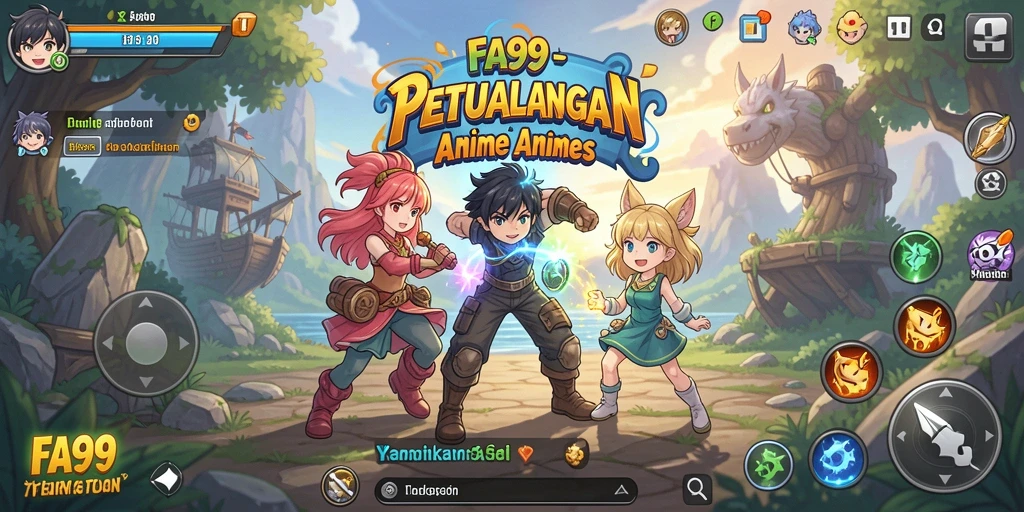 Screenshot FA99 menampilkan adegan pertarungan karakter anime yang seru.