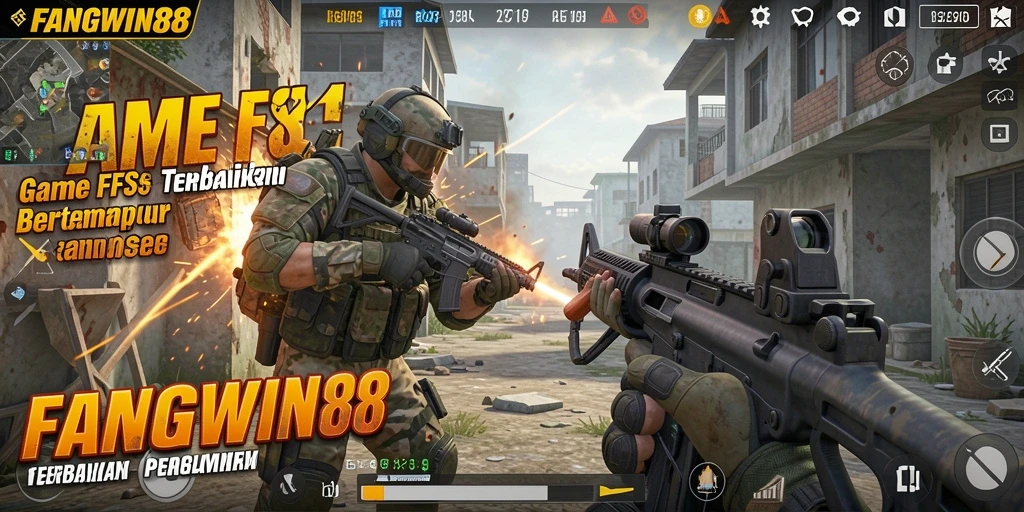 Screenshot utama FANGWIN88 menampilkan aksi tembak-menembak yang mendebarkan.