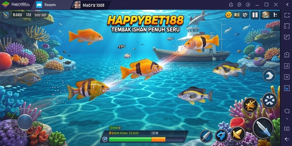 Gameplay seru Tembak Ikan di HAPPYBET188 dengan efek visual menawan.