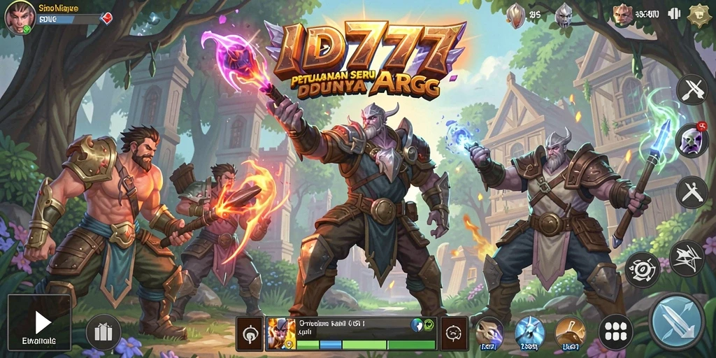 Screenshot utama menunjukkan aksi seru dalam game ARPG ID777.