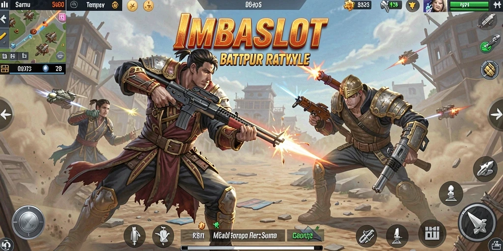 Tampilan gameplay IMBASLOT yang mendebarkan dalam aksi Battle Royale.