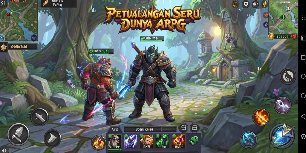 Screenshot gameplay KAKRP menampilkan pertarungan seru dalam dunia ARPG.