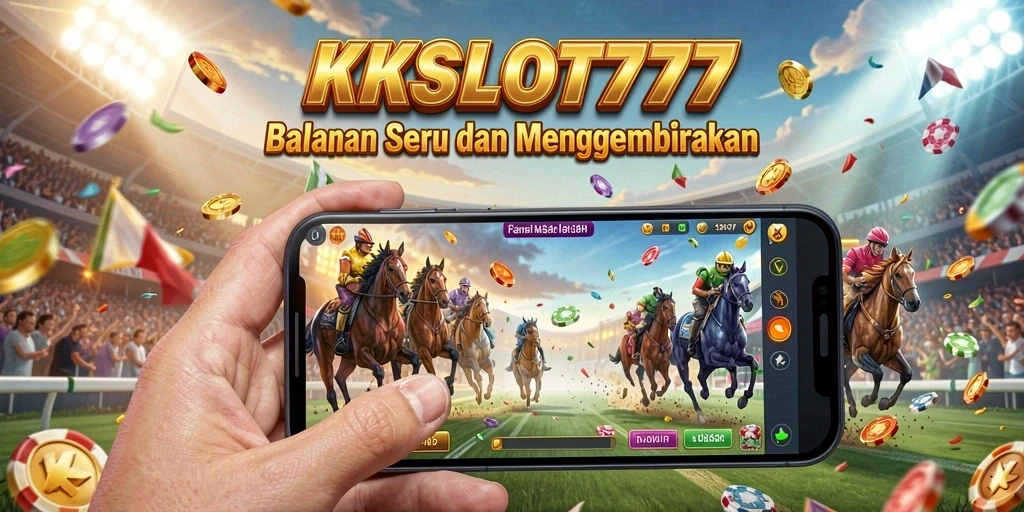 Tampilan gameplay KKSLOT777 dengan aksi balapan yang menegangkan.