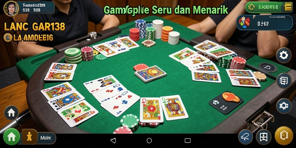 Screenshot gameplay LANCAR138 dengan tampilan menarik dari permainan Gaple.