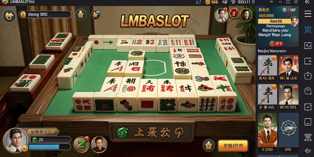 Screenshot utama LMBASLOT menampilkan gameplay Mahjong yang menarik dan menantang.