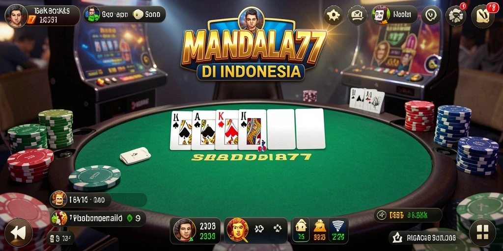 Tampilan menarik dari gameplay MANDALA77 yang penuh aksi Poker.