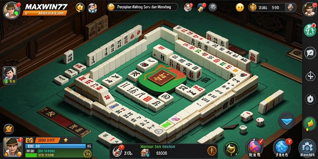 Tampilan gameplay MAXWIN77 dengan ubin Mahjong yang menarik.