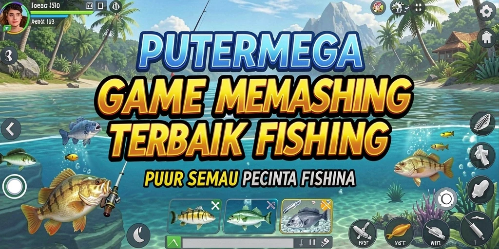 Tampilan gameplay PUTERMEGA dengan pengalaman memancing yang seru.