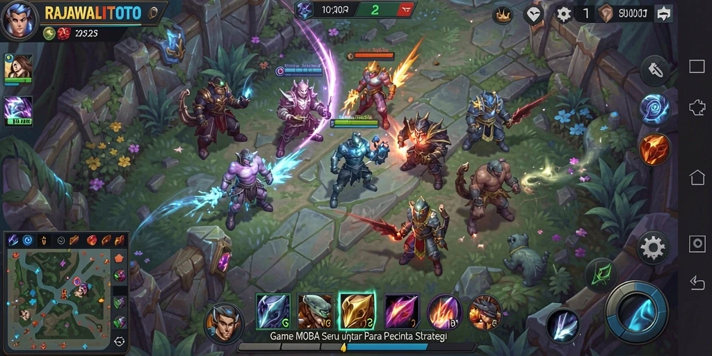 Tampilan gameplay seru di RAJAWALITOTO dengan pertarungan strategis.
