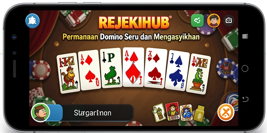 Tampilan gameplay menarik dalam permainan Domino REJEKIHUB.