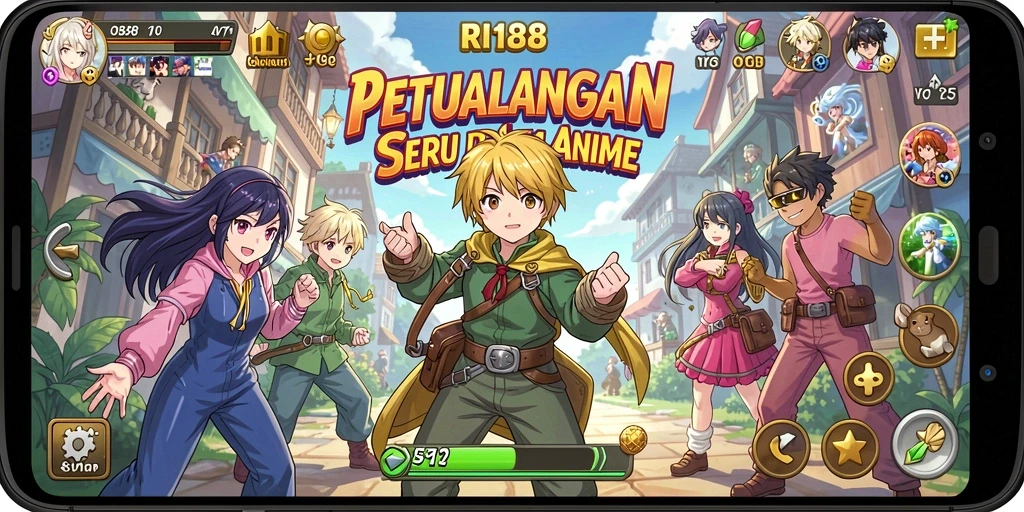 Menampilkan aksi mendebarkan dalam dunia Anime yang penuh warna.