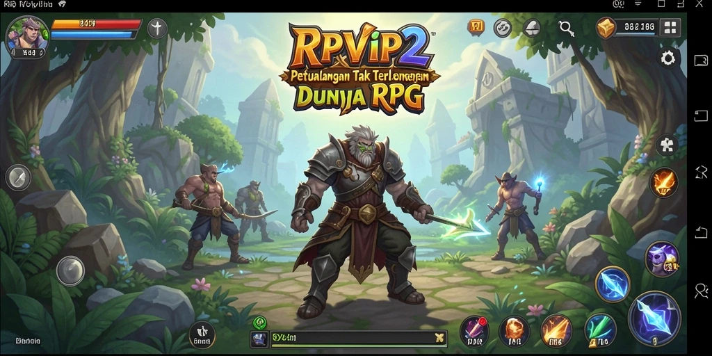 Tangkapan layar RPVIP2 menampilkan aksi pertarungan epik dalam dunia RPG.