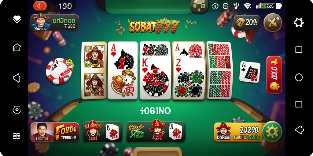 Tangkapan layar utama SOBAT777 yang menunjukkan gameplay seru Domino.