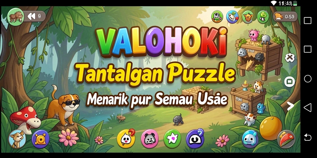Tampilan gameplay VALOHOKI dengan berbagai tantangan Puzzle yang menarik.